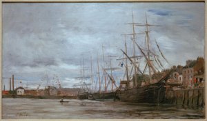 Havn med seilskuter av Eugene Louis Boudin