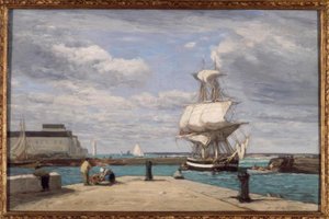 Honfleur, havnen av Eugene Louis Boudin