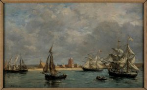 Havnen i Camaret av Eugene Louis Boudin