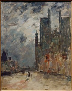 Abbeville Collegiate Church om natten av Eugene Louis Boudin