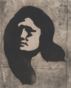 Hodet til en kvinne, ca. 1904. av Eugène Carrière