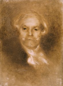 Portrett av Edmond de Goncourt (1822-96) fra Germinie Lacerteux av Edmond og Jules (1830-70) utgitt ca. 1890 (etset, wc på vellum) av Eugène Carrière