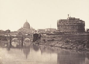 Utsikt over Castel St Angelo. S. Pietro, 1848-52.