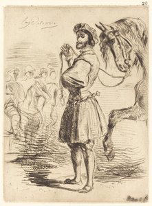 En herre fra perioden til Francis I av Eugène Delacroix