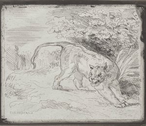 En fanget tiger av Eugène Delacroix