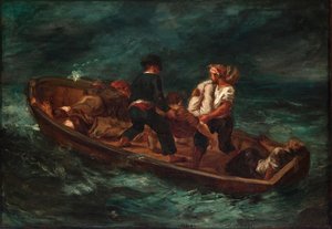 Etter forliset (Barge of Don Juan - lik kastet til sjøen) av Eugène Delacroix