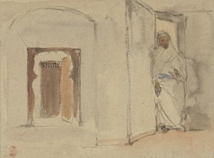 Araber foran huset sitt av Eugène Delacroix