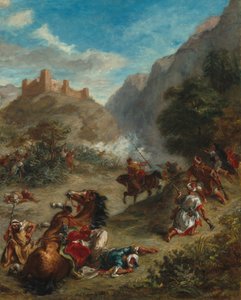 Arabere i trefning i fjellene av Eugène Delacroix