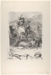 Kamp av Giaour og Pasha, 1827., 1827. av Eugène Delacroix