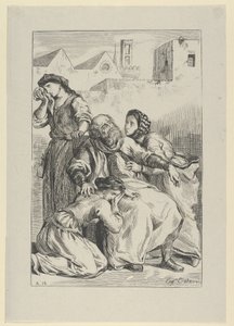 Goetz von Berlichingens død, 1845., 1845. av Eugène Delacroix