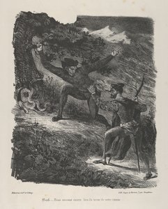 Faust og Mephistopheles i Hartzfjellene Goethe, Faust, 1825-27., 1825-27. av Eugène Delacroix