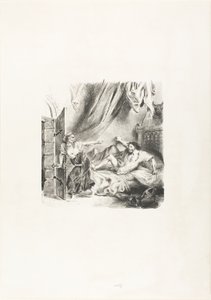 Fronte-boeuf and the Witch, fra Ivanhoe av Eugène Delacroix