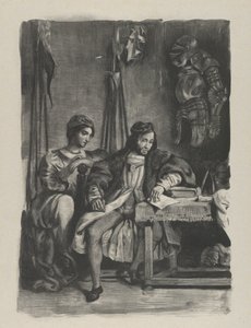 Goetz von Berlichingen skriver sine memoarer, 1836-43., 1836-43. av Eugène Delacroix
