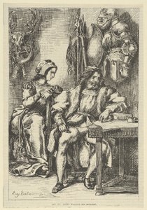Goetz von Berlichingen skriver sine memoarer, etter 1845., etter 1845. av Eugène Delacroix