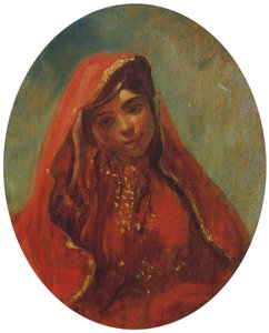 Halvfigur av en marokkansk kvinne av Eugène Delacroix
