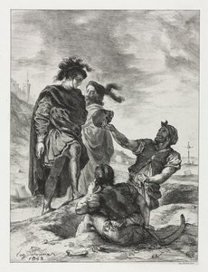 Hamlet: Hamlet og Horatio med gravgraverne av Eugène Delacroix