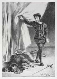 Hamlet: Hamlet og liket av Polonius av Eugène Delacroix