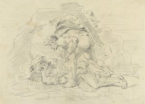 Herkules fengsler Nereus av Eugène Delacroix