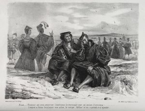 Illustrasjoner for Faust: Faust og Wagner av Eugène Delacroix