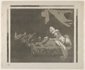 Interiør av et militærsykehus, 1828 eller tidligere., 1828 eller tidligere. av Eugène Delacroix