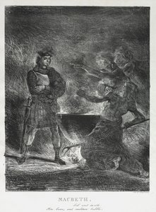 Macbeth konsulterer heksene av Eugène Delacroix