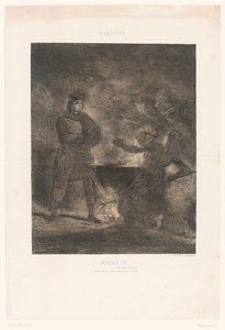Macbeth konsulterer de tre heksene Macbeth (tittel på objekt) av Eugène Delacroix