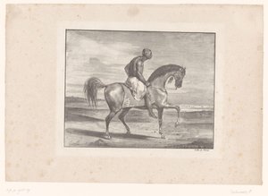Mann på hesteryggen i ørkenen av Eugène Delacroix