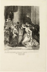 Marguerite ved kirken, fra Faust av Eugène Delacroix