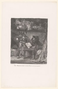 Mephisto vises til Faust Meph: Hvorfor alt oppstyret? (...) (tittel på objekt) Faust (serietittel) Faust, tragedie av M. de Goethe (serietittel) av Eugène Delacroix