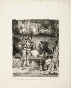 Mephistopheles dukker opp for Faust av Eugène Delacroix