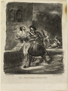 Mephistopheles og Faust på flukt etter duellen av Eugène Delacroix