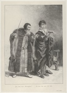 Polonius og Hamlet, 1834-43., 1834-43. av Eugène Delacroix