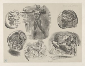 Studier av seks greske mynter, 1825., 1825. av Eugène Delacroix