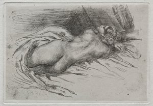 Studie av en kvinne sett fra baksiden av Eugène Delacroix