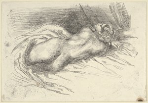 Studie av en kvinne sett bakfra, 1833., 1833. av Eugène Delacroix
