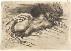 Studie av en kvinne, sett fra baksiden av Eugène Delacroix
