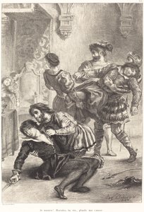 The Death of Hamlet Act V, Scene II, 1843. av Eugène Delacroix