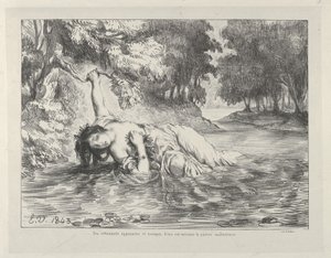 Ophelias død, 1843., 1843. av Eugène Delacroix