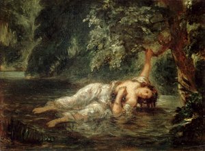 Ophelias død, 1853.