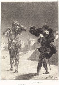 The Ghost on the Terrace (Akt I, Scene V) av Eugène Delacroix