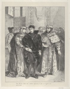 Dronningen prøver å trøste Hamlet, 1834., 1834. av Eugène Delacroix