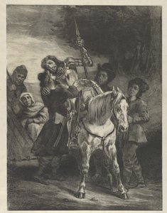 Den sårede Goetz tatt inn av sigøynerne, 1836-43., 1836-43. av Eugène Delacroix