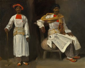 To studier av en indianer fra Calcutta, sittende og stående av Eugène Delacroix