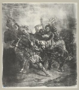 Weislingen angrepet av Goetz's Men, 1836-43., 1836-43. av Eugène Delacroix