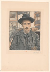 Selvportrett av Eugène Delâtre av Eugène Delâtre (signed by artist)