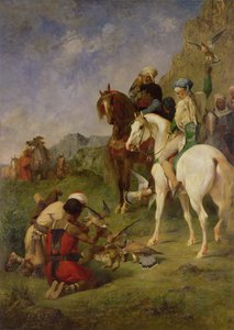 A Falcon Hunt in Algeria: The Quarry, før 1863