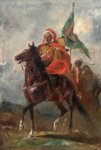 En orientalistisk høvding til hest, 1863 av Eugène Fromentin