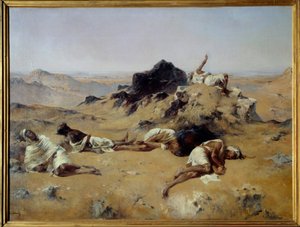ørken. Tørste menn. 1869. Eugène Fromentin (1820-1876), Musée d#39;Orsay, 1,03 x 1,43 kvm