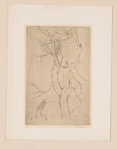 Tre og hegre av Eugène Joors (signed by artist)