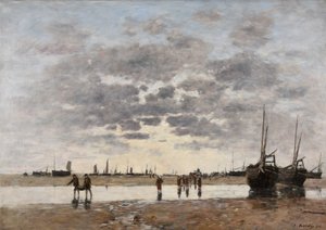 Berck: båtenes tilbakekomst av Eugene Louis Boudin